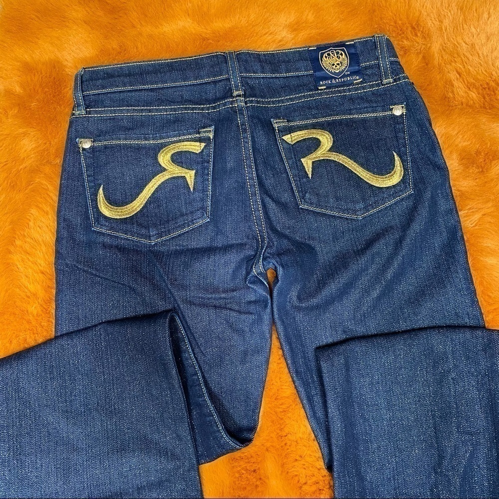 Rock & Republic Kasandra bootcut glitter dark wash jeans size 25